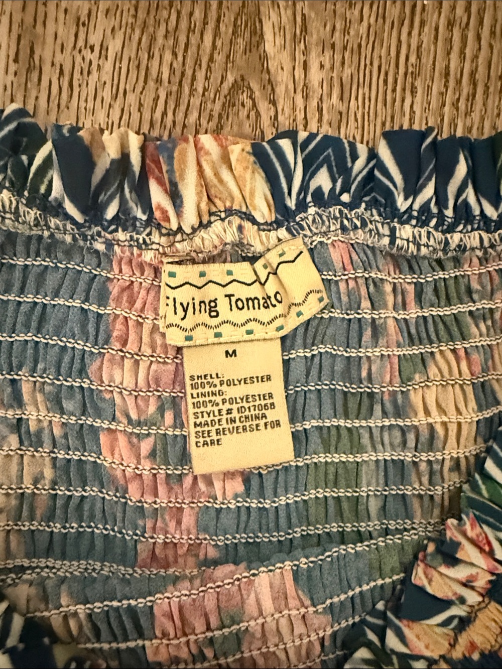 Flying Tomato Navy Floral Off-Shoulder Midi Dress - Picture 2 of 6